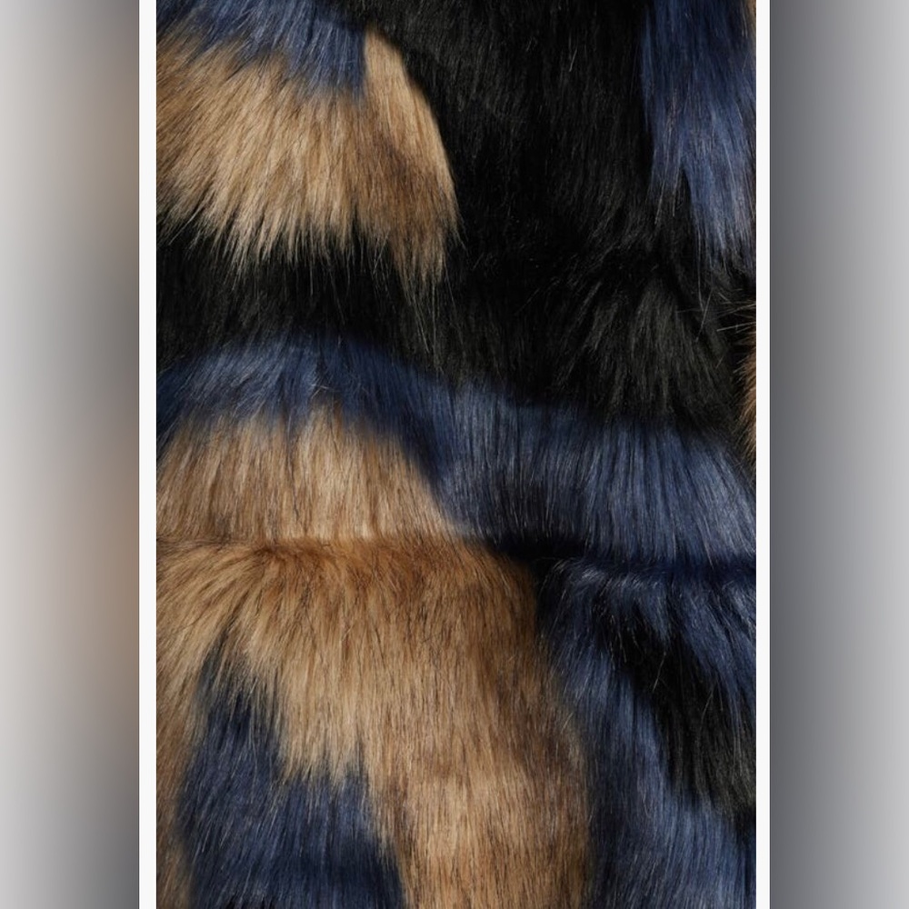 NWT $398 FARM Rio Multicolor Faux Fur Coat in Multicolor, Size X-Large! - Picture 6 of 6
